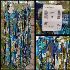 NEW women NORDSTROM maxi crinkle print skirt 12/14